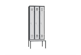 Budget-Line Garderobenschrank mit untergebauter Sitzbank - 3 Abteile