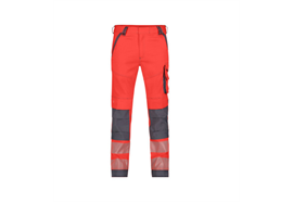 DASSY® ARUBA, Stretch-Warnschutzhose neonrot/zementgrau - Gr. 42