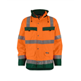 DASSY® ATLANTIS, Warnschutz Regenparka neonorange/flaschengrün - Gr. 3XL