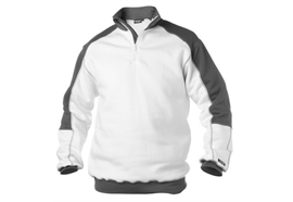 DASSY® BASIEL Sweatshirt mit Stehkragen, weiss/zementgrau - Gr. 3XL