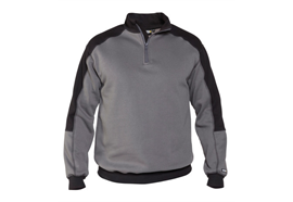 DASSY® BASIEL Sweatshirt mit Stehkragen, zementgrau/schwarz - Gr. 3XL