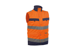 DASSY® BILBAO, Warnschutz-Weste neonorange/dunkelblau - Gr. 3XL