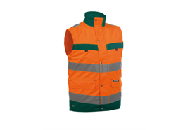 DASSY® BILBAO, Warnschutz-Weste neonorange/flaschengrün - Gr. 3XL