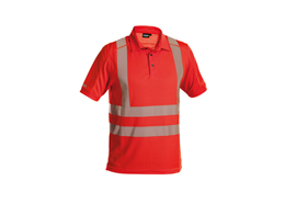 DASSY® BRANDON, Warnschutz UV-Poloshirt neonrot - Gr. 3XL