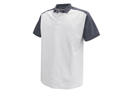 DASSY® CESAR, Poloshirt weiss/grau - Gr. 3XL