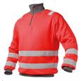 DASSY® DENVER, Warnschutz-Sweatshirt neonrot/zementgrau - Gr. 4XL