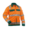 DASSY® DUSSELDORF, Warnschutz Arbeitsjacke neonorange/flaschengrün - Gr. 3XL