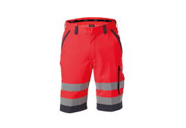 DASSY® LUCCA, Warnschutz-Short neonrot/zementgrau - Gr. 42