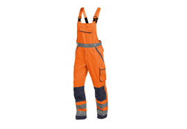 DASSY® MALMEDY, Warnschutz-Latzhose neonorange/dunkelblau - Gr. 42