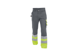 DASSY® OMAHA, Warnschutzhose zementgrau/neongelb - Gr. 42