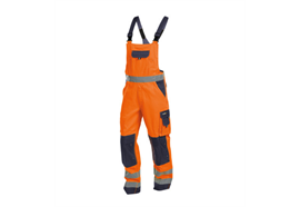 DASSY® TOULOUSE, Warnschutz-Latzhose neonorange/dunkelblau - Gr. 42