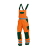 DASSY® TOULOUSE, Warnschutz-Latzhose neonorange/flaschengrün - Gr. 42