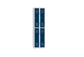 Garderobenschrank mit 2 Fächern übereinander - mit 4 Türen