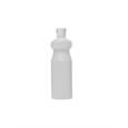 Leere Plastikflasche1 Liter , Rundflasche mit Griffmulde, Nature, Deckel weiss