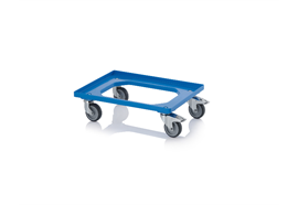 Transportroller Kompakt HD 2 Lenkräder, 2 Lenkräder mit Feststeller - Blau